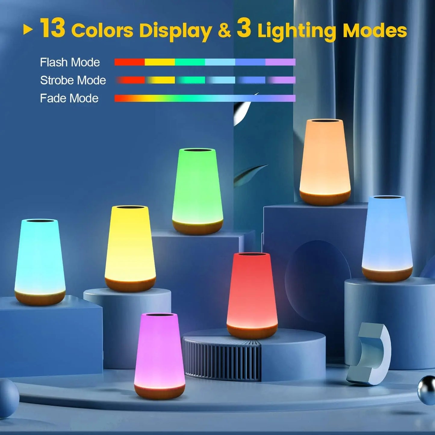 13 Color Changing Night Light Remote Control Touch Dimmable
